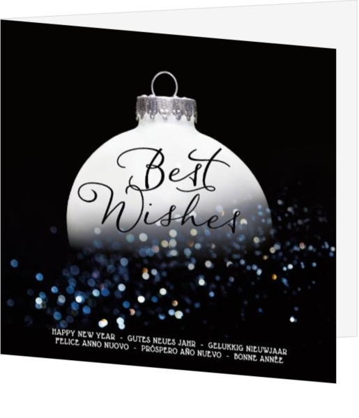 Kerstkaart - Best Wishes Kerstbal