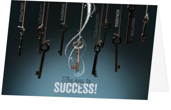 Kerstkaart - The key to success!